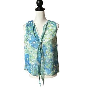 Ted Baker Blue and Green Floral Blouse
